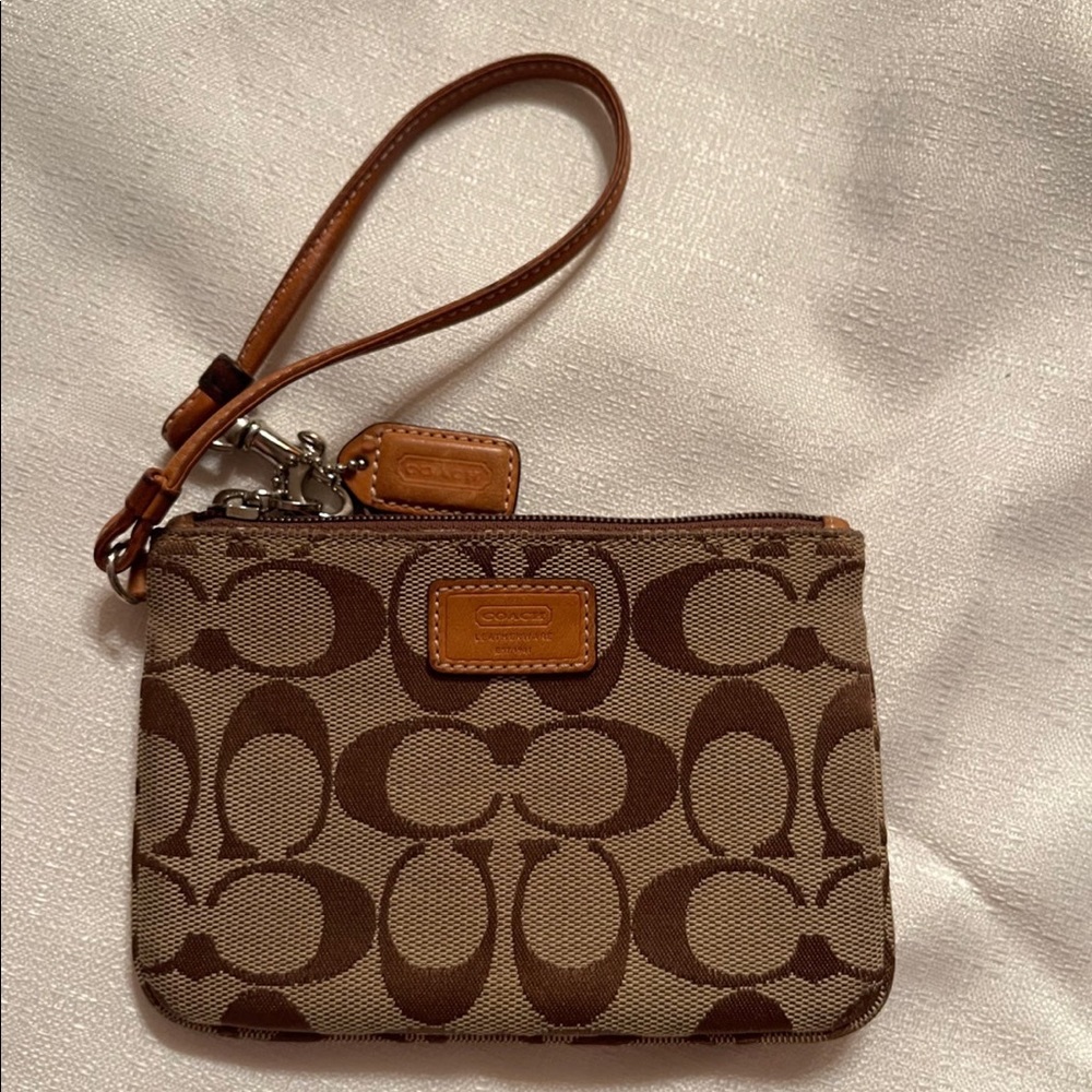 Brown coach wristlet
